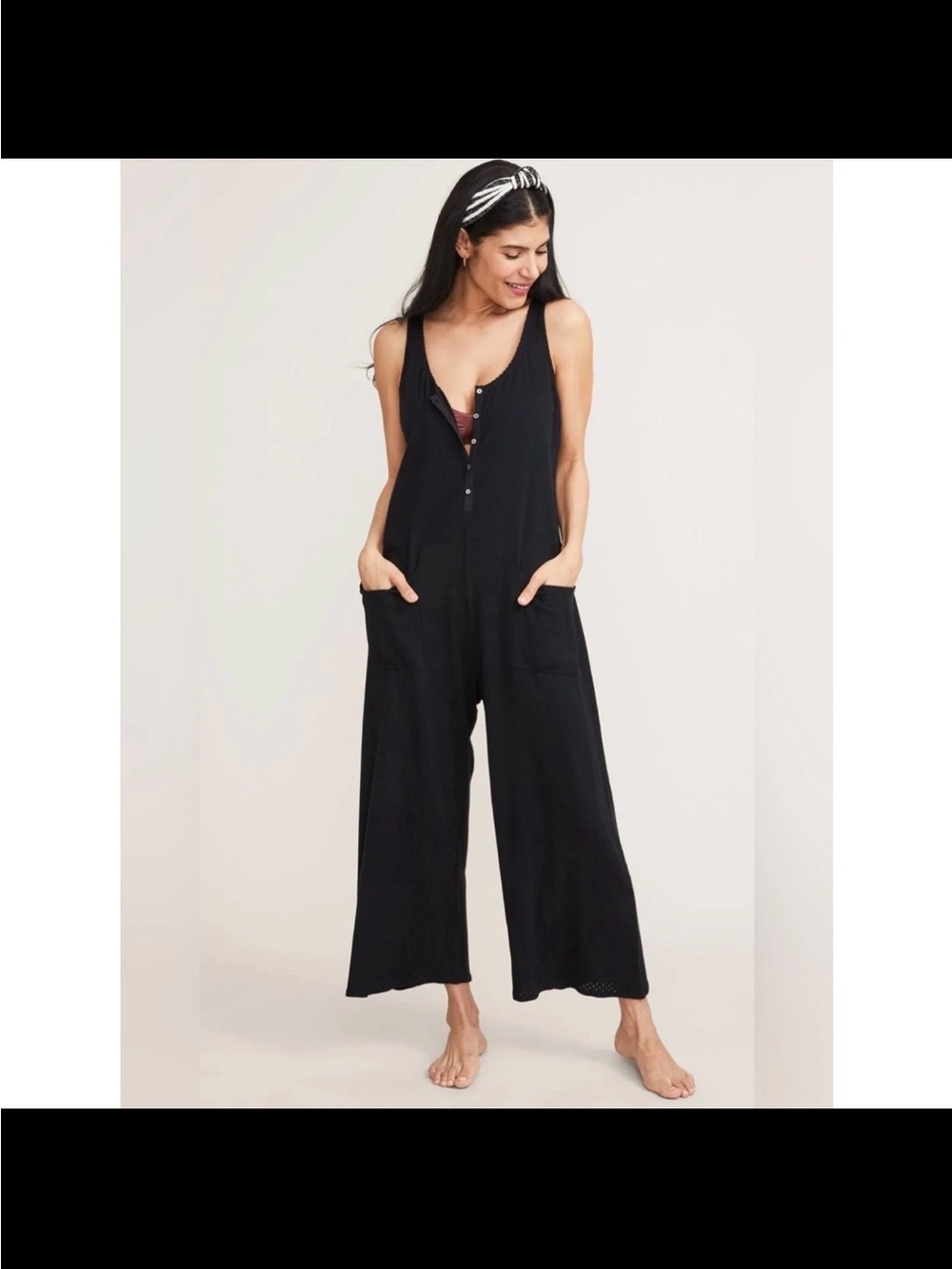 Hatch 2 Small  Black Nursing Pointelle Lightweight Lounge Jumper
